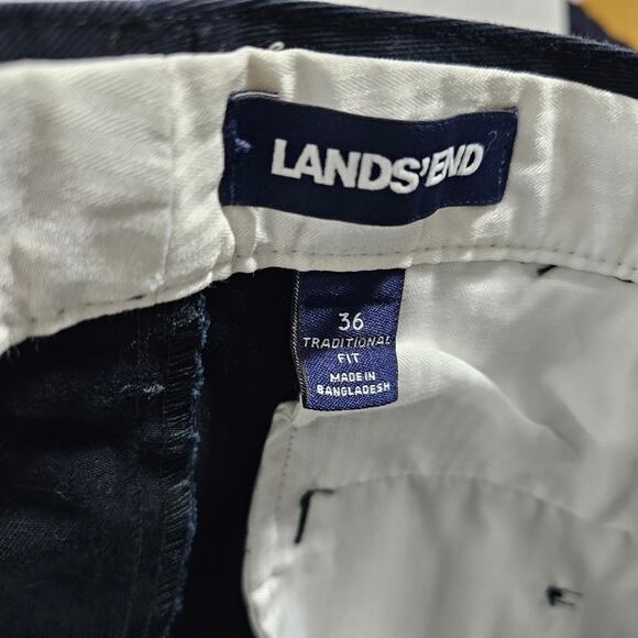 Lands' End Traditional Fit Plain Front Cuffed Chino Pants Men's Size 36 - Picture 9 of 10